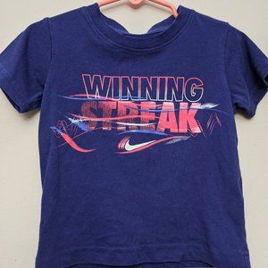 Nike Winning Streak Toddler Shirt - Navy Blue & Neon - EUC